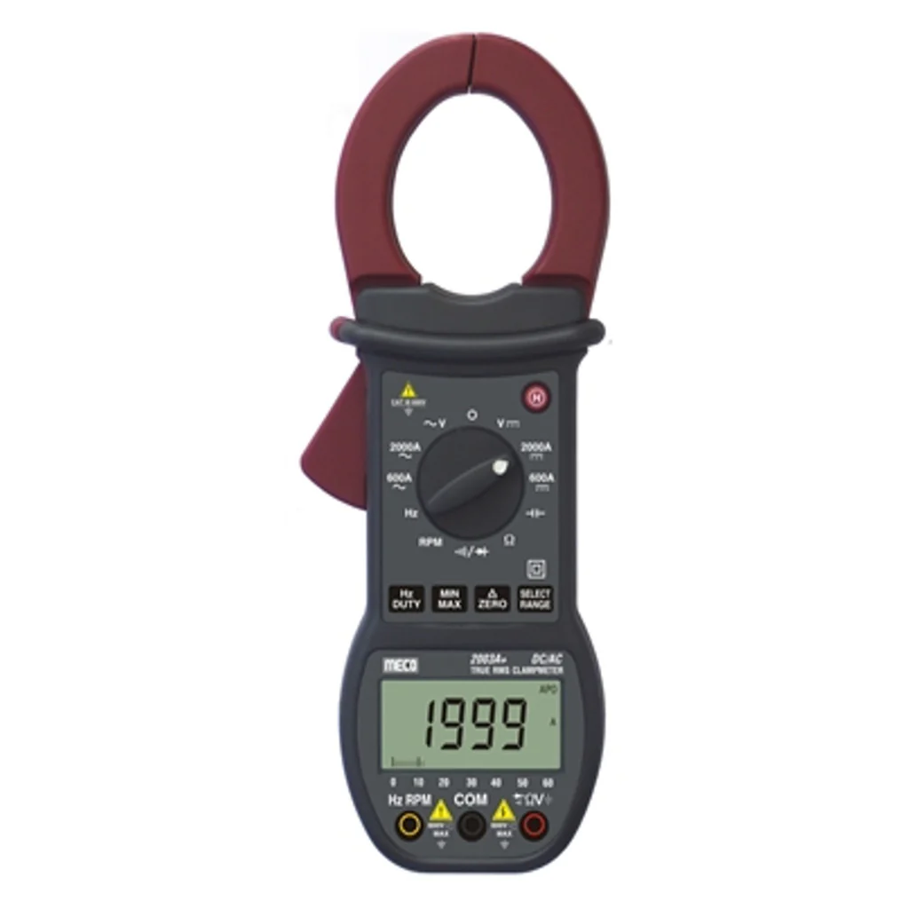 Meco TRMS Autoranging Clamp Meter 3-3/4 Digit 6000 Count 2000A DC 2000A AC 2003A+
