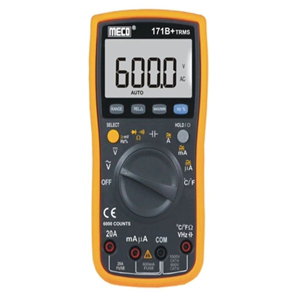 Meco TRMS Autoranging Digital Multimeter With Holster 3-5⁄6 Digit 6000 Count 171B+TRMS
