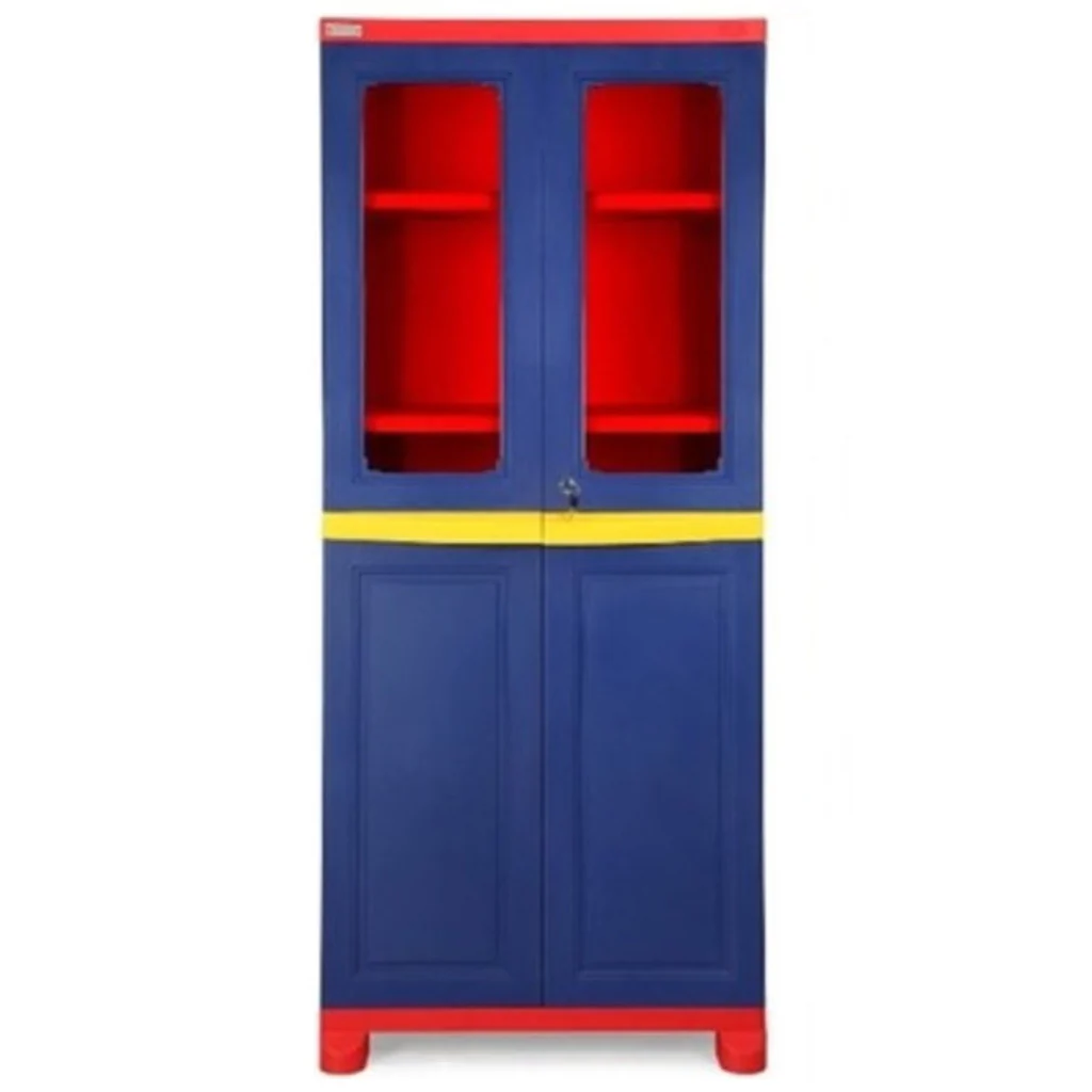 Nilkamal Freedom Big 2 (FB2) Plastic Storage Cabinet (Pepsi Blue, Bright Red & Yellow)