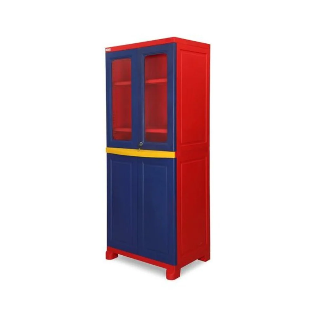 Nilkamal Freedom Big 2 (FB2) Plastic Storage Cabinet (Pepsi Blue, Bright Red & Yellow) - Image 3