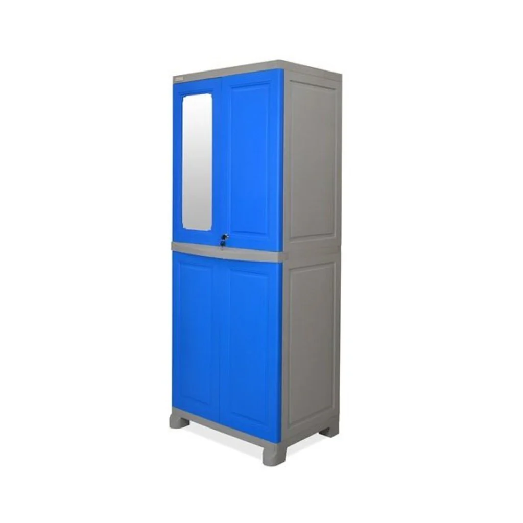 Nilkamal Freedom Big (FB1M)  Plastic Storage Cabinet With 1 Mirror (Deep Blue & Grey) - Image 3