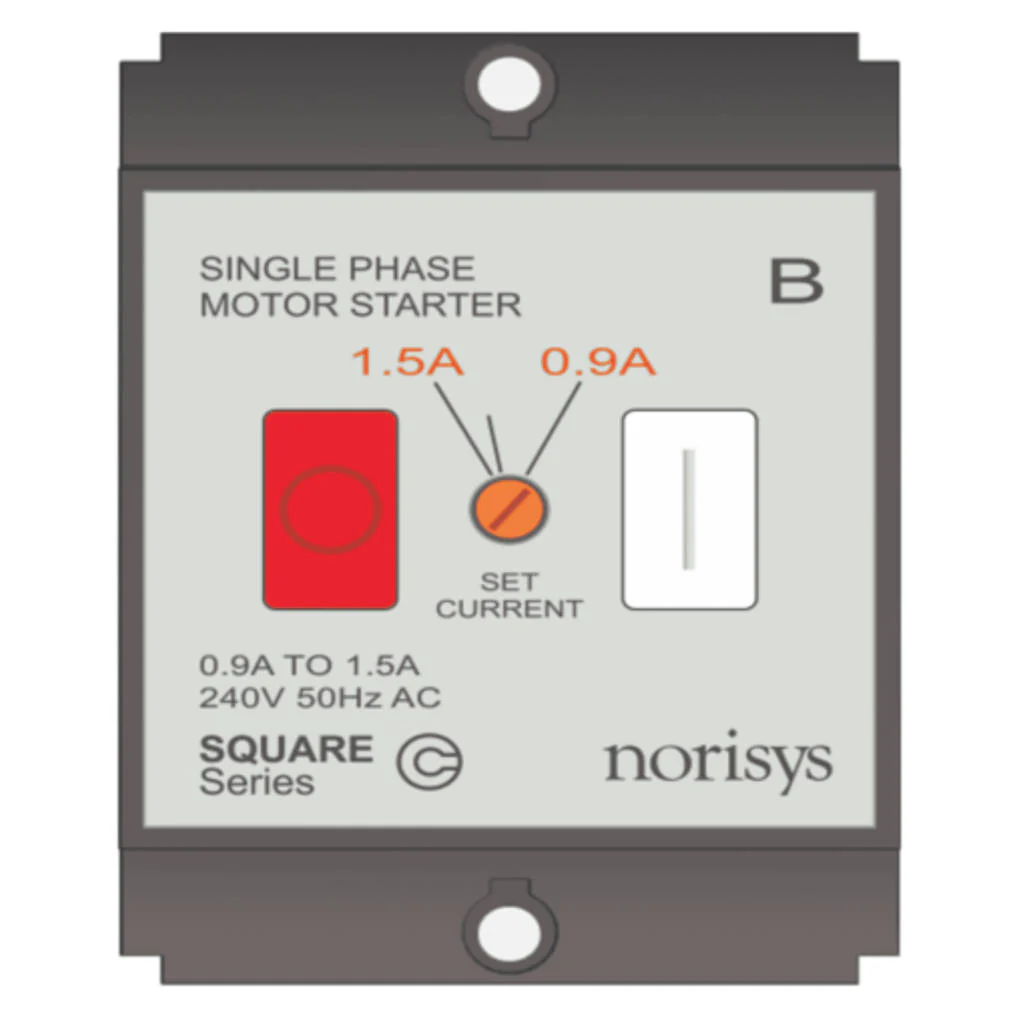 Norisys Square Series Single Phase Motor Starter 0.90-1.50A S725B .23