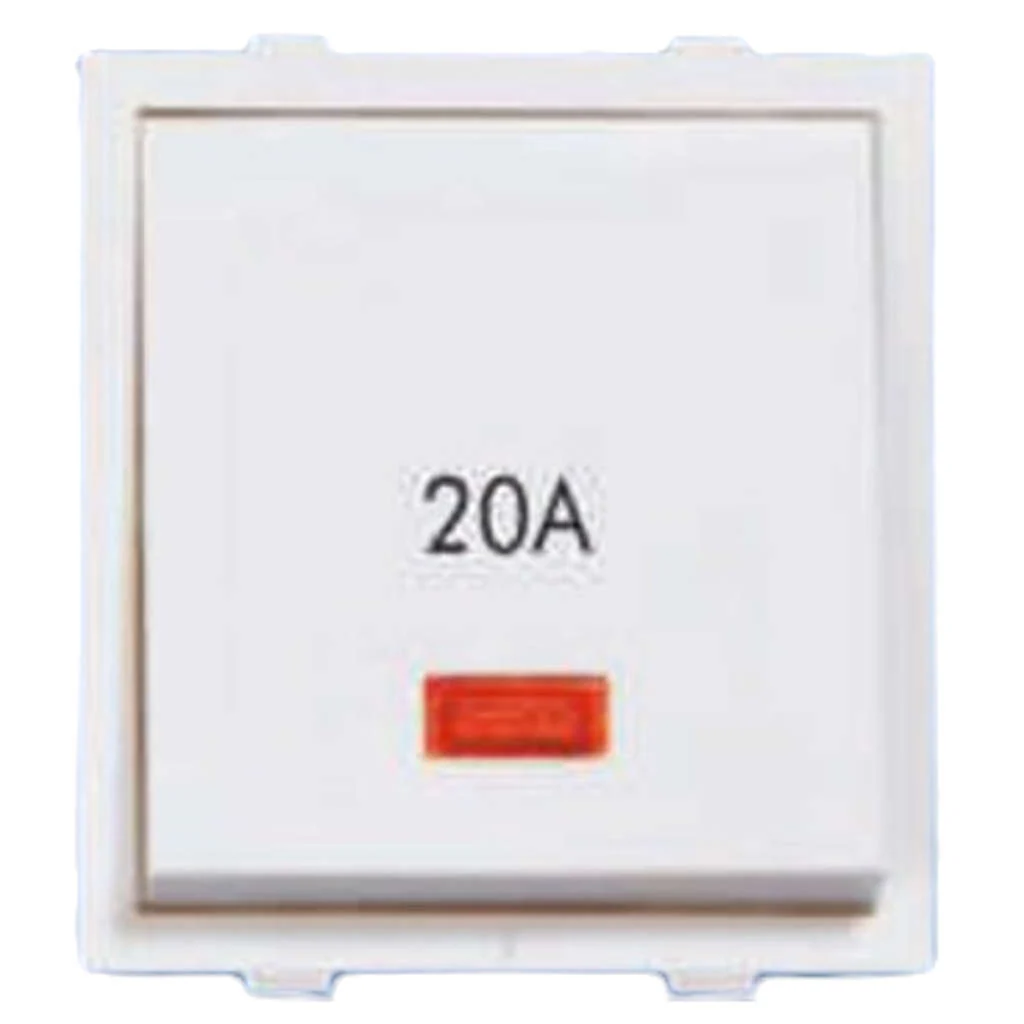 Orbit Express Modular Series Rocker 20A 1 Way Switch With Indicator 2 Module White 1423-A