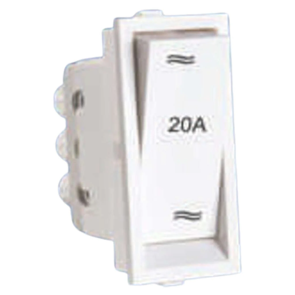 Orbit Express Modular Series Rocker 20A Flat 2 Way Switch 1 Module White 1411-E