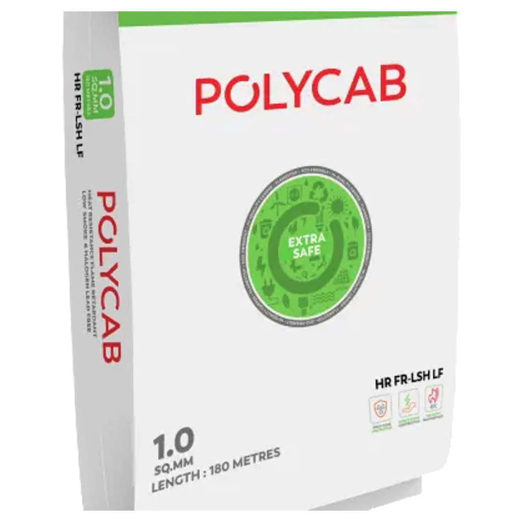 Polycab Green Wire HR FR-LSH LF PVC Insulated Cable 6 Sq.mm 180 Meters