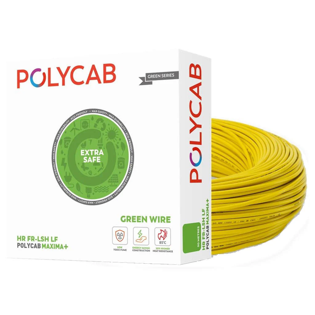 Polycab Green Wire Plus HR FR-LSH LF PVC Insulated Copper Cable 1 Sq.mm 90 Meters - Image 2
