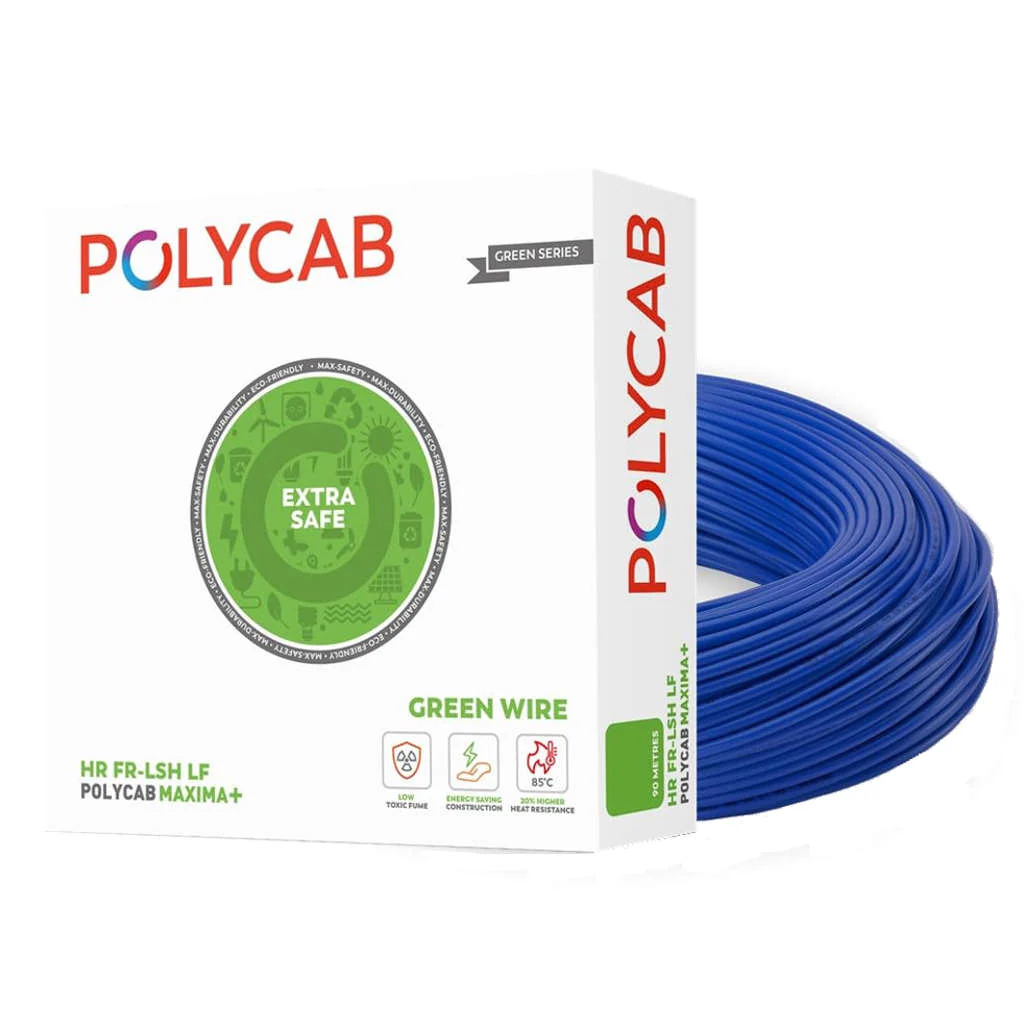 Polycab Green Wire Plus HR FR-LSH LF PVC Insulated Copper Cable 4 Sq.mm 90 Meters - Image 3