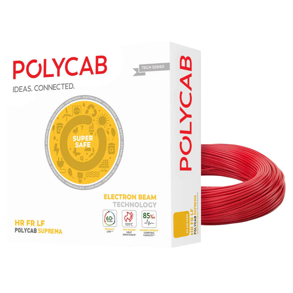 Polycab Suprema HR FR LF Electron Beam Technology House Wire 1.5 Sq.mm 90 Meters