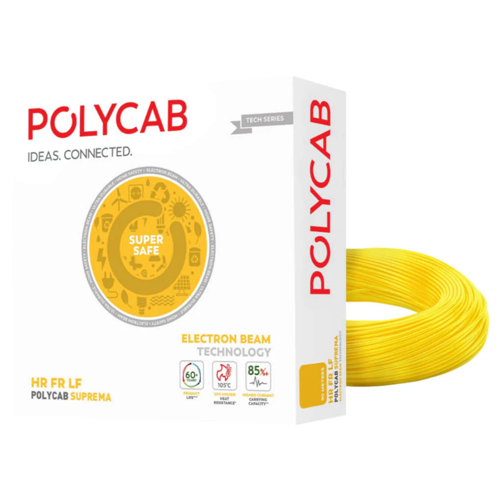 Polycab Suprema HR FR LF Electron Beam Technology House Wire 4 Sq.mm 90 Meters - Image 2