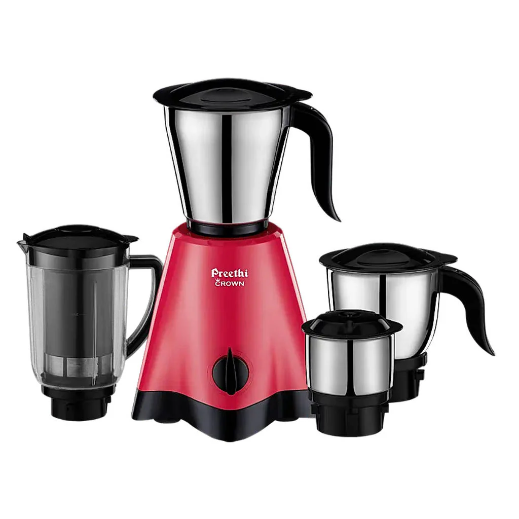 Preethi Crown Plus Mixer Grinder 4 Jar 600W Black-Pink MG-258