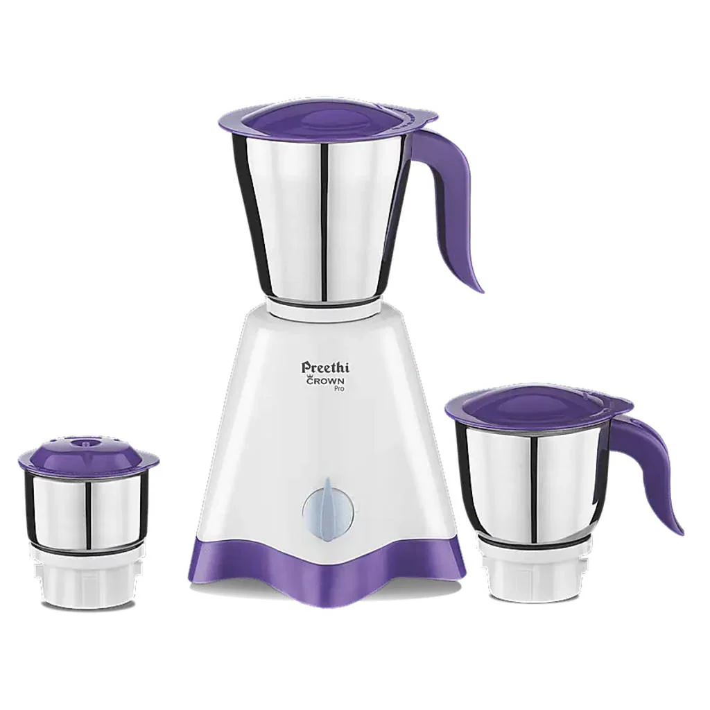 Preethi Crown Pro Mixer Grinder 3 Jar 600W White Purple MG-254