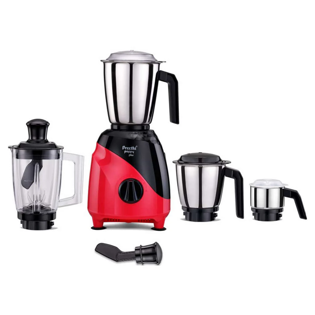 Preethi Peppy Plus Mixer Grinder With 4 Jars 750 Watt Red MG 246