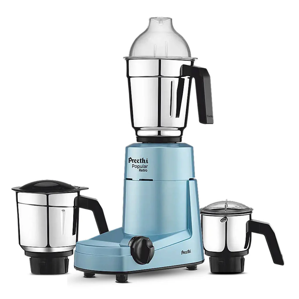 Preethi Popular Mixer Grinder 3 Jar 750W Retro Blue MG-267