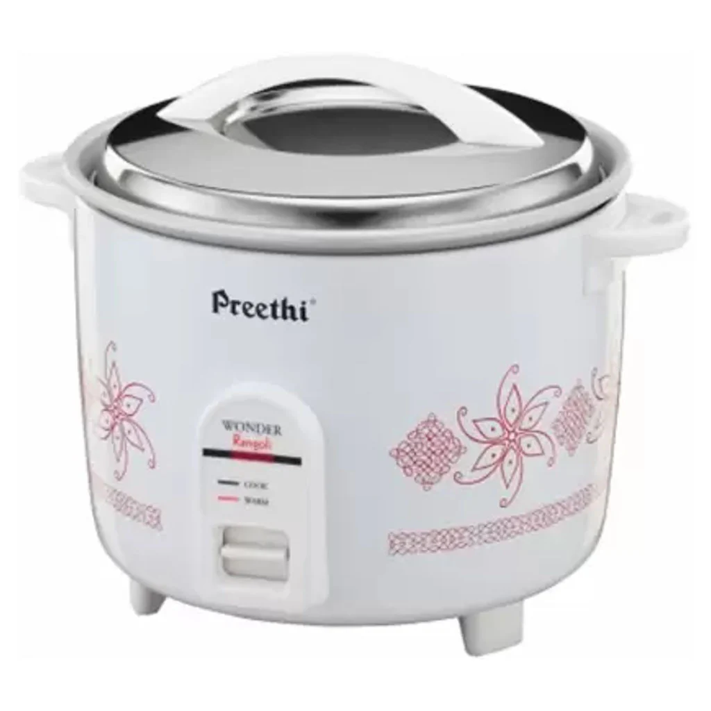 Preethi Rangoli Rice Cooker Double Pan 2.2 Litres RC 321 - Image 2