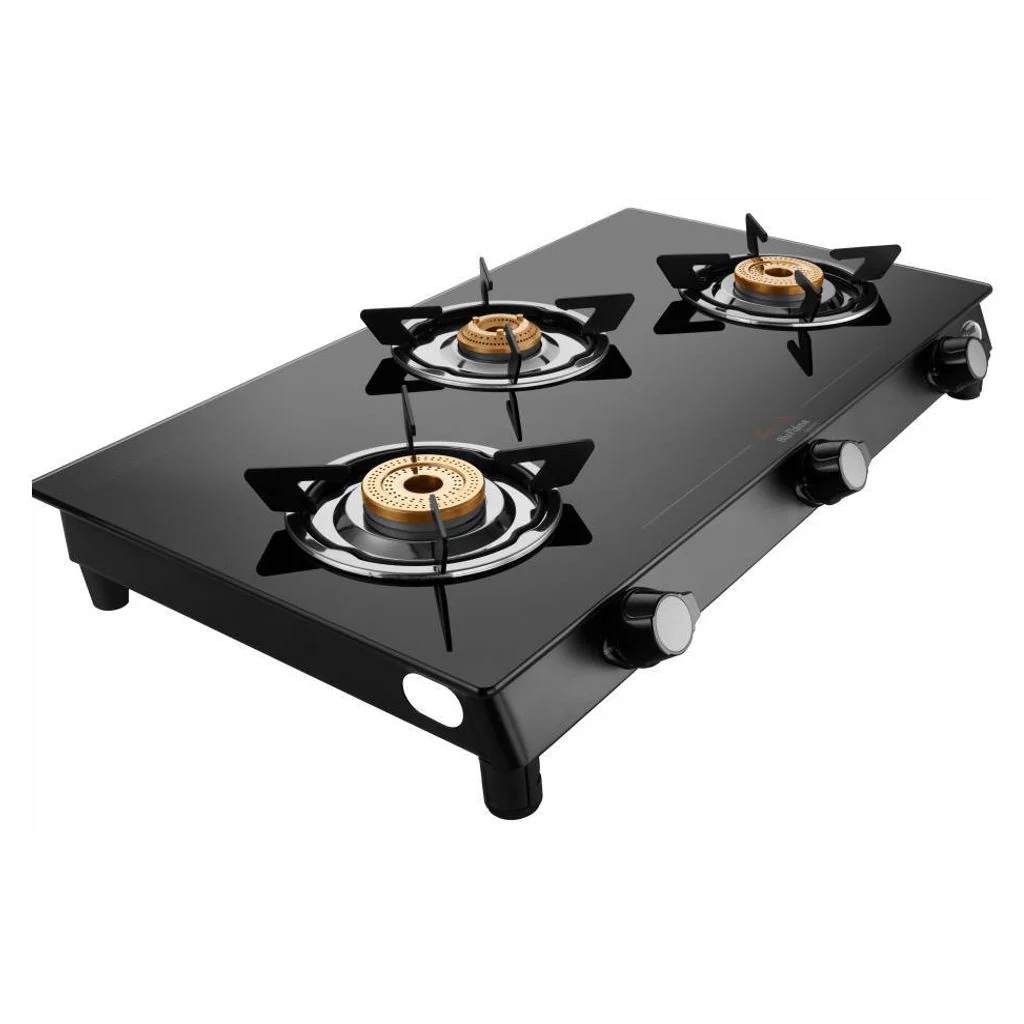 Preethi Sparkle Power Duo Glass Top Gas Stove 3 Burner GTS403 - Image 2