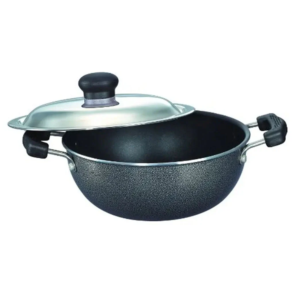 Prestige Omega Select Plus Flat Base Kadai 250 mm With Stainless Steel Lid 30729