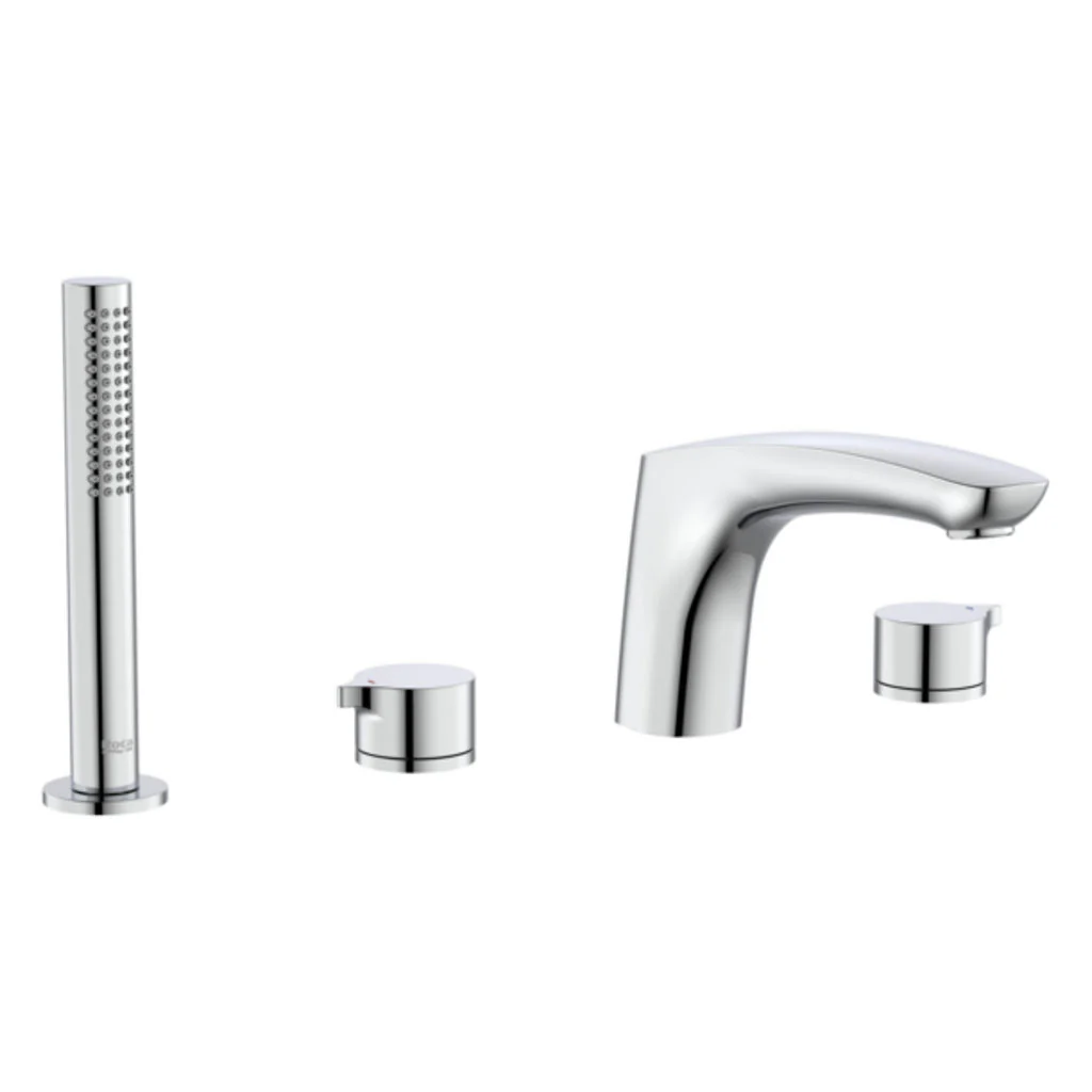 Roca Insignia Twin Lever Bath Shower Mixer With Central Spout Hand Shower Chrome RT5A093AC00