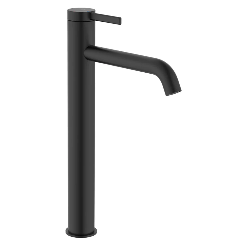 Roca ONA High Neck Single Lever Basin Mixer With Click Clack Waste Matte Black RT5A349ENB0