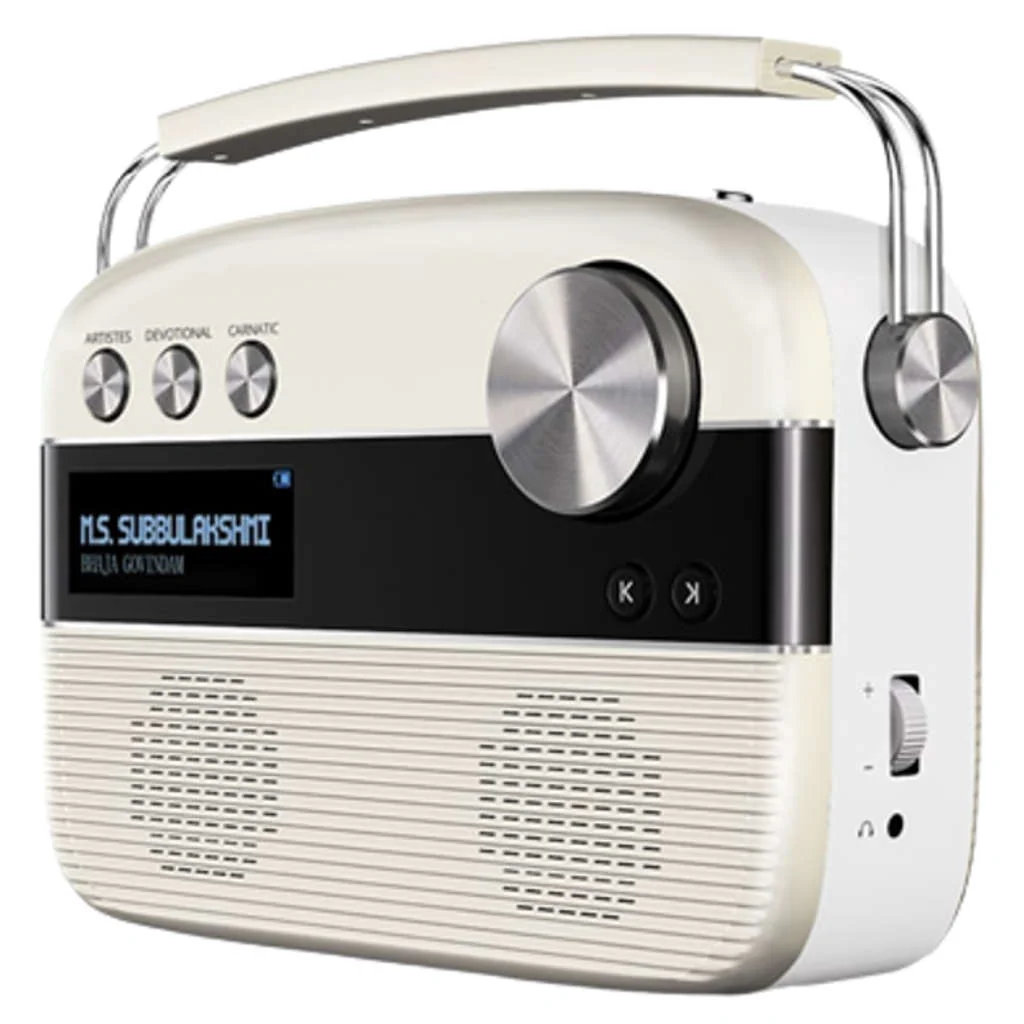 Saregama Carvaan MP SC03 Digital Tamil Audio Player With 5000 Pre-Loaded Songs Remote Control Porcelain White SC03/R47001 - Image 2
