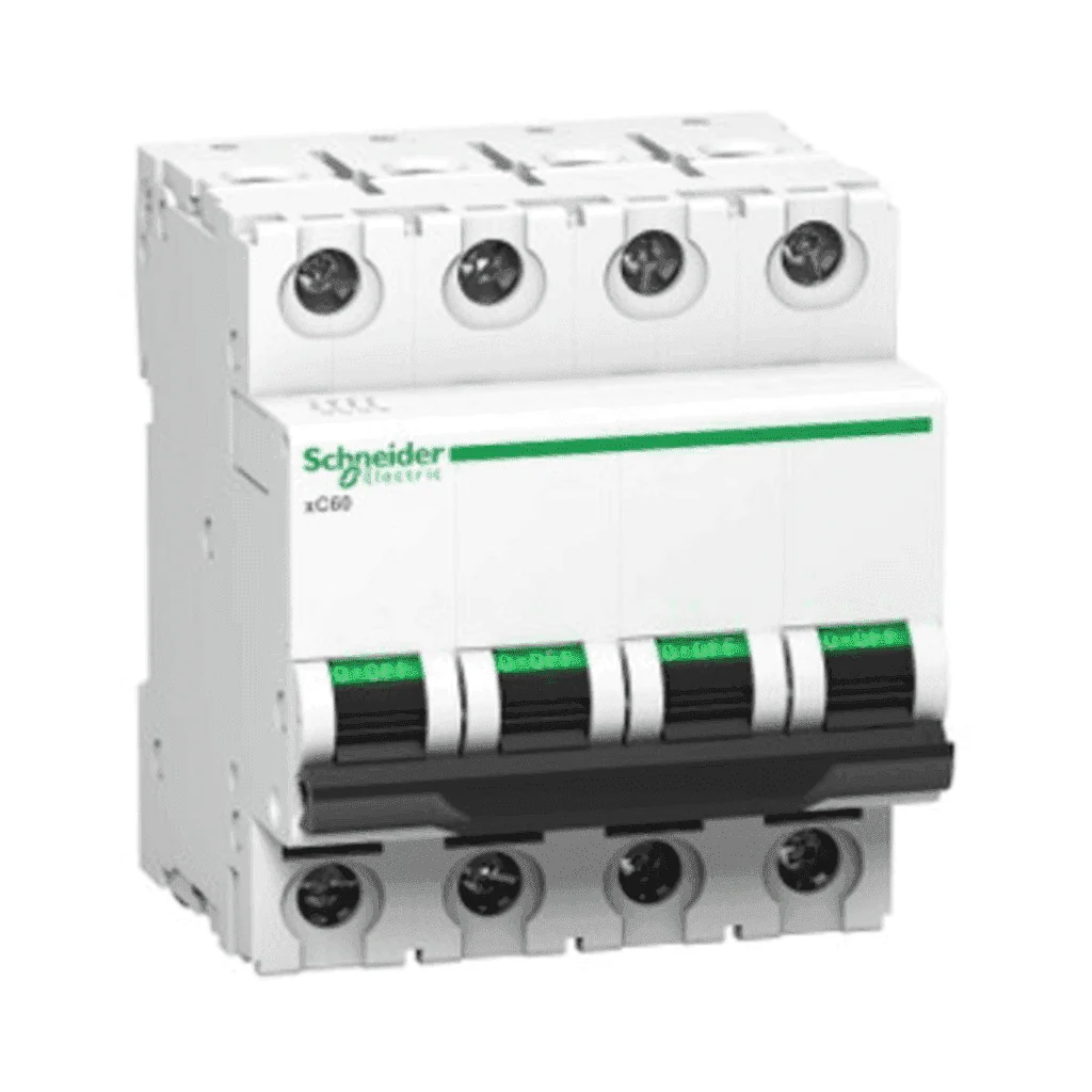 Schneider 40 A Four Pole D-Curve MCB xC60 - A9N4P40D