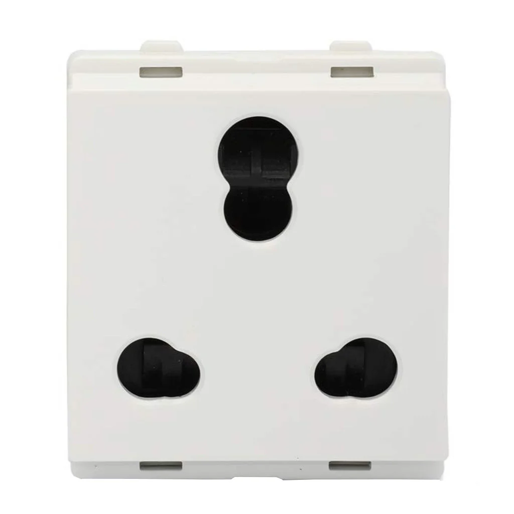 Schneider Livia 3-Pin Socket Outlet with Shutter 10A/16A P2106