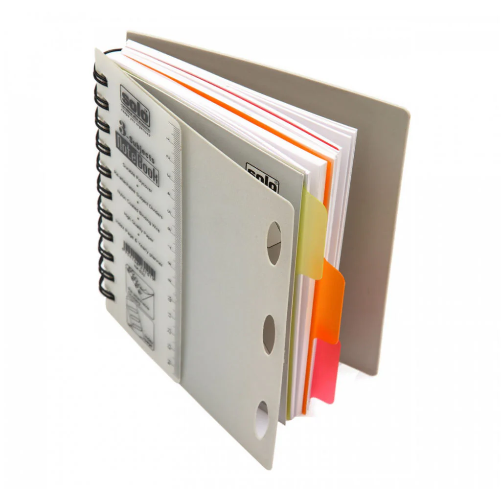 Solo 3-Subject Note Book 240 Pages Grey A6 NA 633 - Image 2