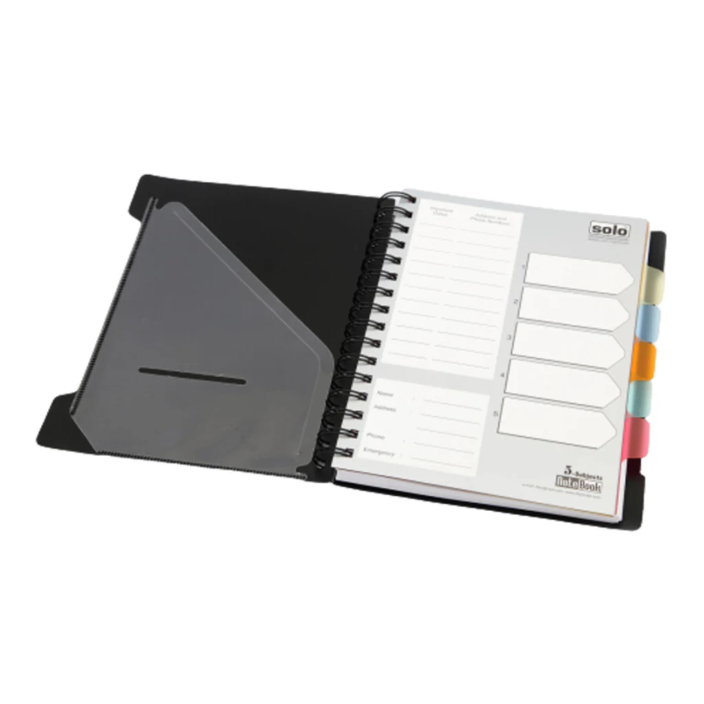 Solo 5-Subjects Note Book 300 Pages Black 28x21.5cm NA 457 - Image 3