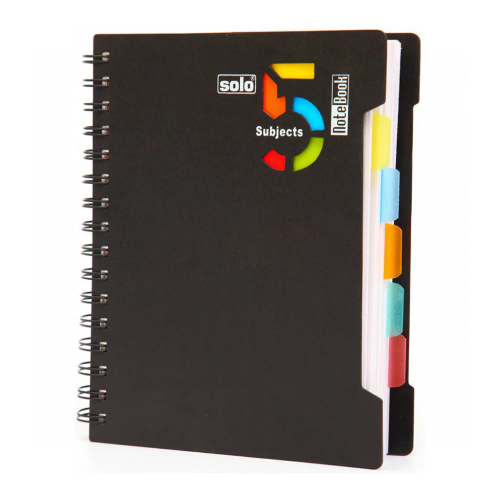 Solo 5-Subjects Note Book 300 Pages Black B5 NB 554