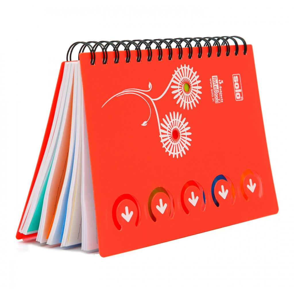 Solo 5-Subjects Note Book 300 Pages Red A5 NA 553