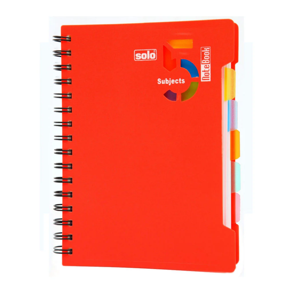 Solo 5-Subjects Note Book 300 Pages Red A5 NA 554