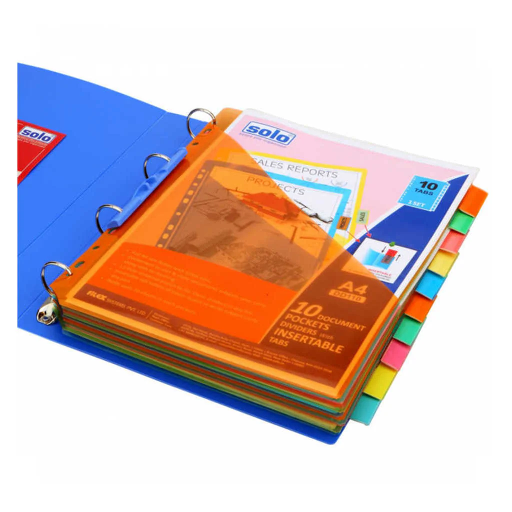 Solo 10 Documents Pockets Dividers With Insertable Tabs A4 DD 110 - Image 2