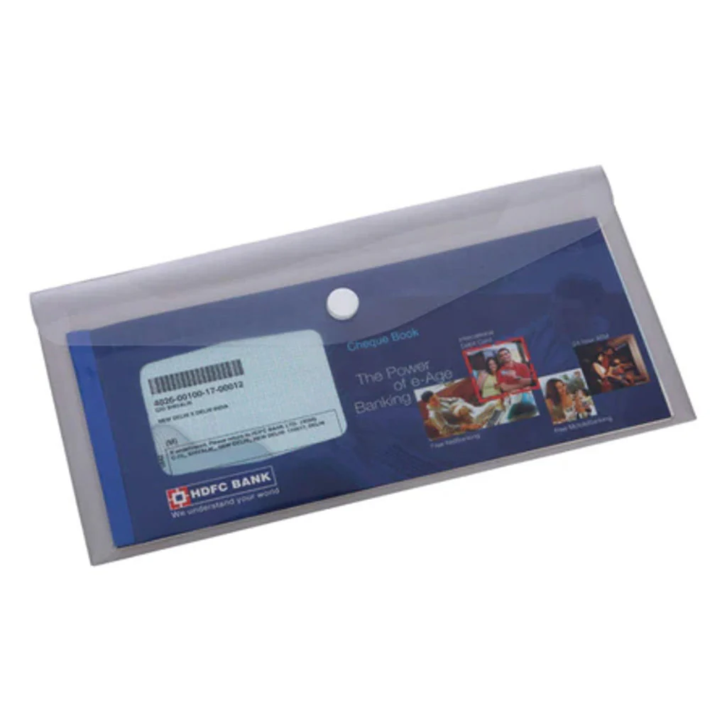 Solo Button Bag Transparent White Chq Size MC 100 - Image 2