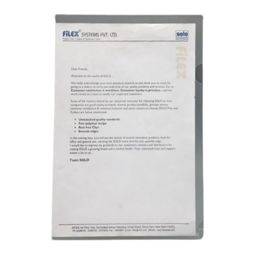 Solo Clear Holder Transparent White A4 CH 101 - Image 3