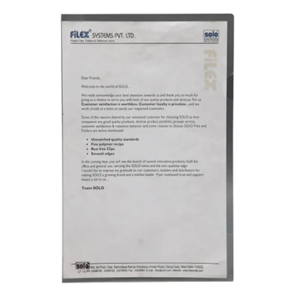 Solo Clear Holder With L Folder Transparent White A4 LF 101 - Image 2