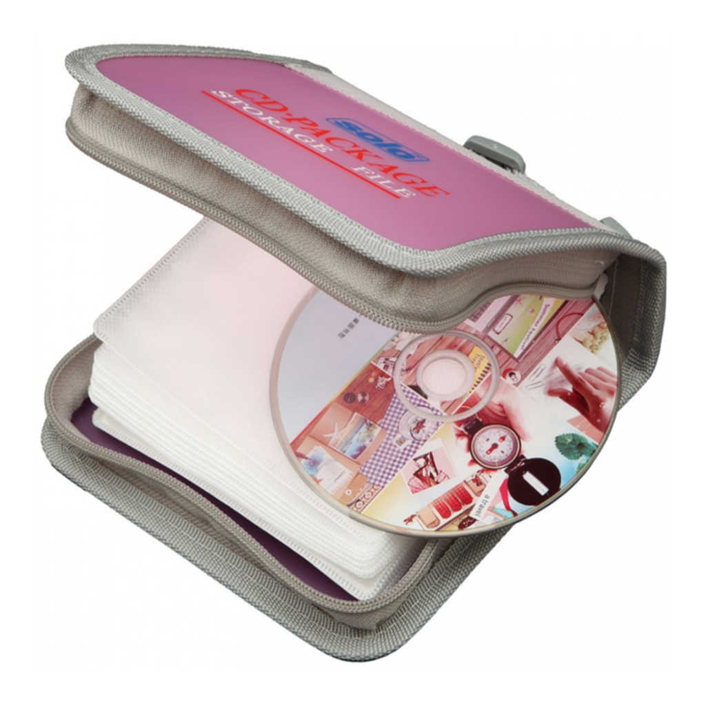 Solo Computer CD Wallet Zipper Frosted Pink CD 032 - Image 2