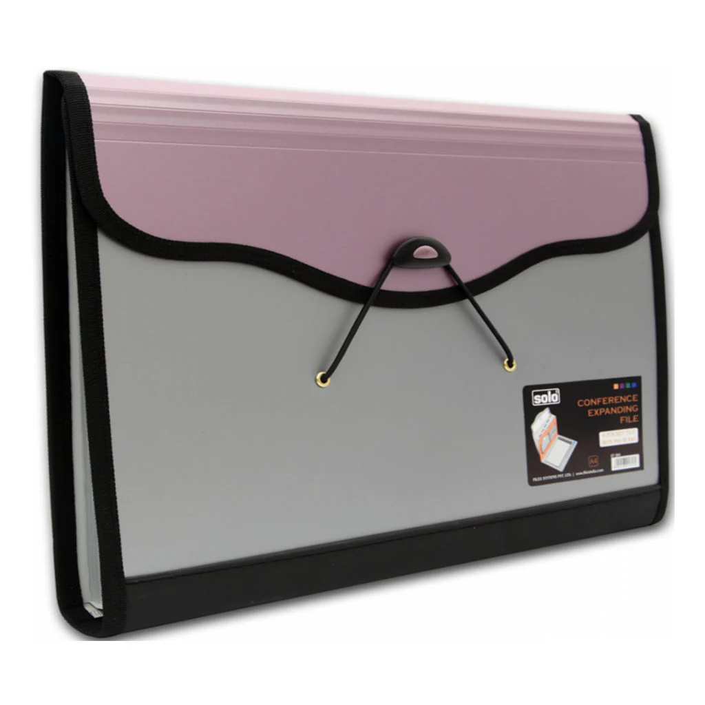 Solo Conference Expanding File With 6 Pockets And Pen & Pad Purple A4 EF 884 - Image 3