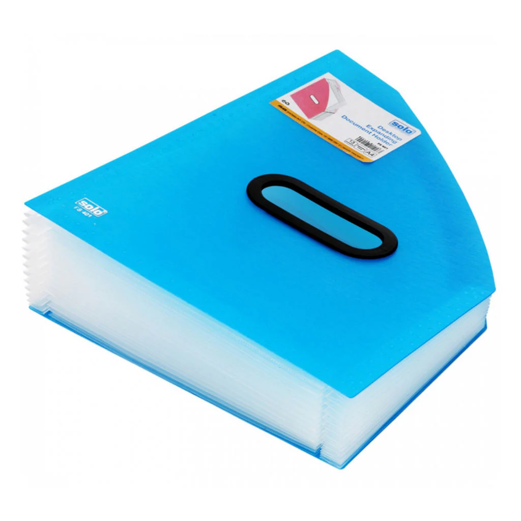 Solo Desktop Expanding Document Holder Frosted Blue A4 FS 401 - Image 2