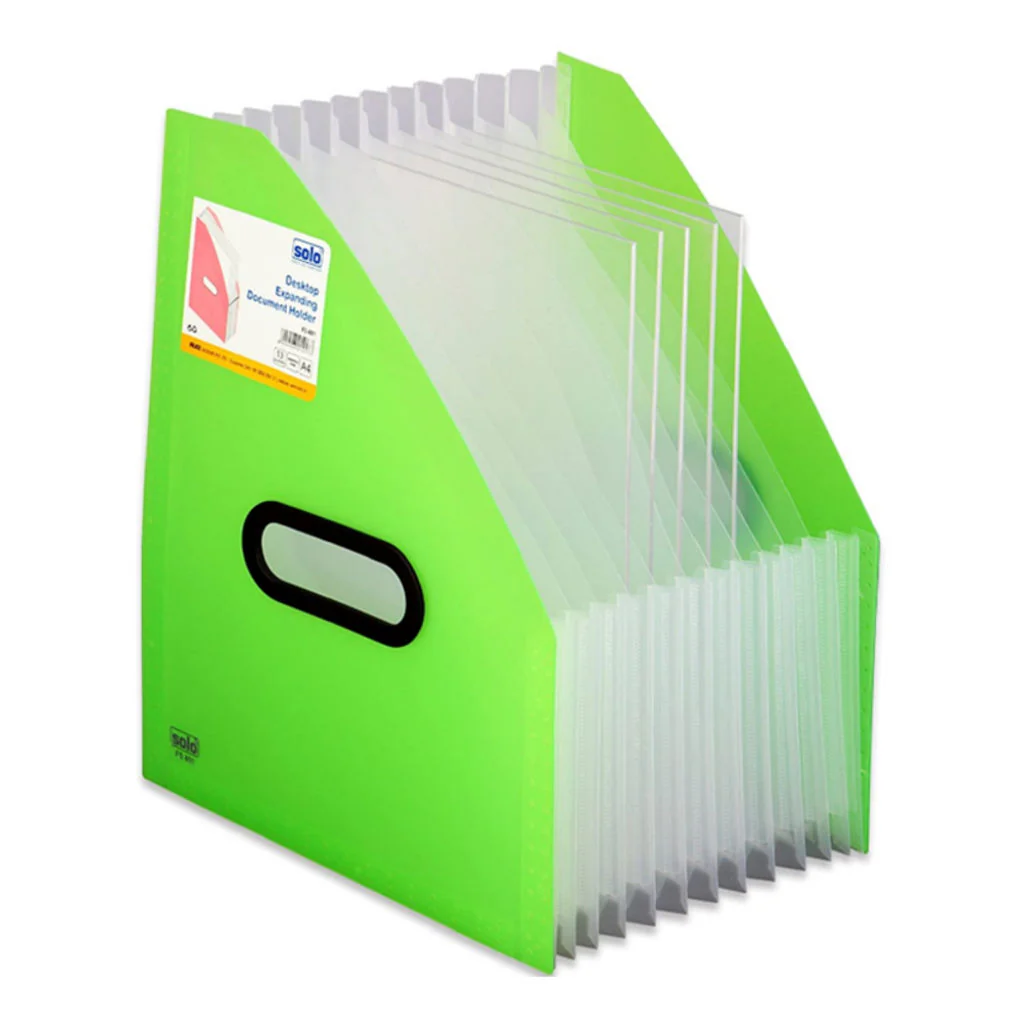Solo Desktop Expanding Document Holder Frosted Green A4 FS 401 - Image 2