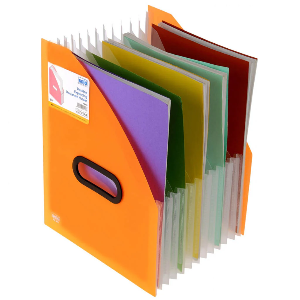 Solo Desktop Expanding Document Holder Frosted Orange A4 FS 401