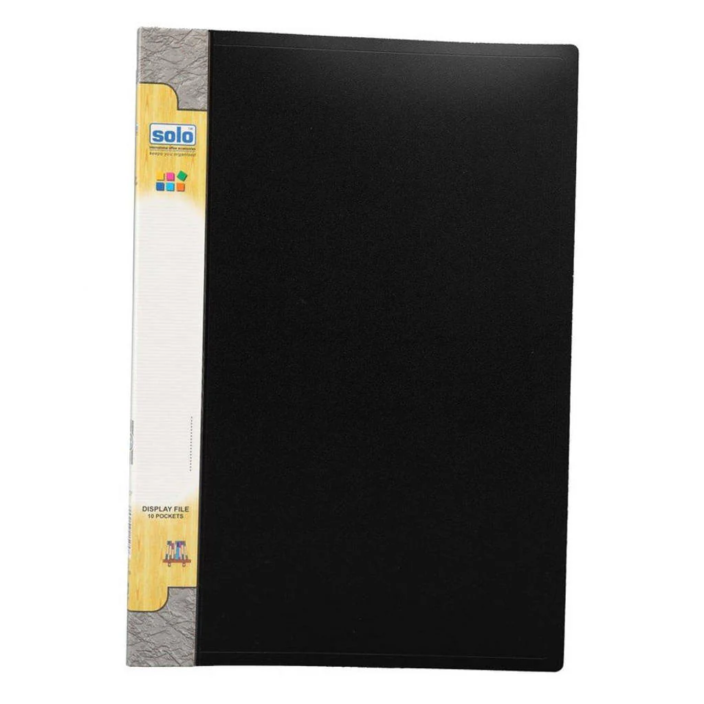 Solo Display File With 10 Pockets Black F/C Size DF 210
