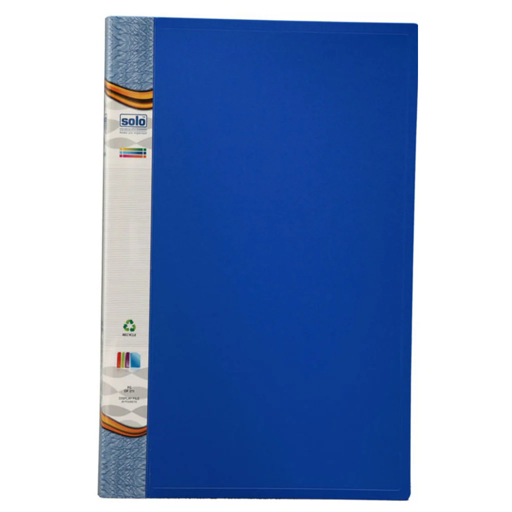 Solo Display File With 20 Pockets Blue F/C Size DF 211