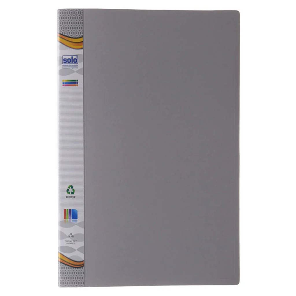 Solo Display File With 20 Pockets Grey A4 DF 201