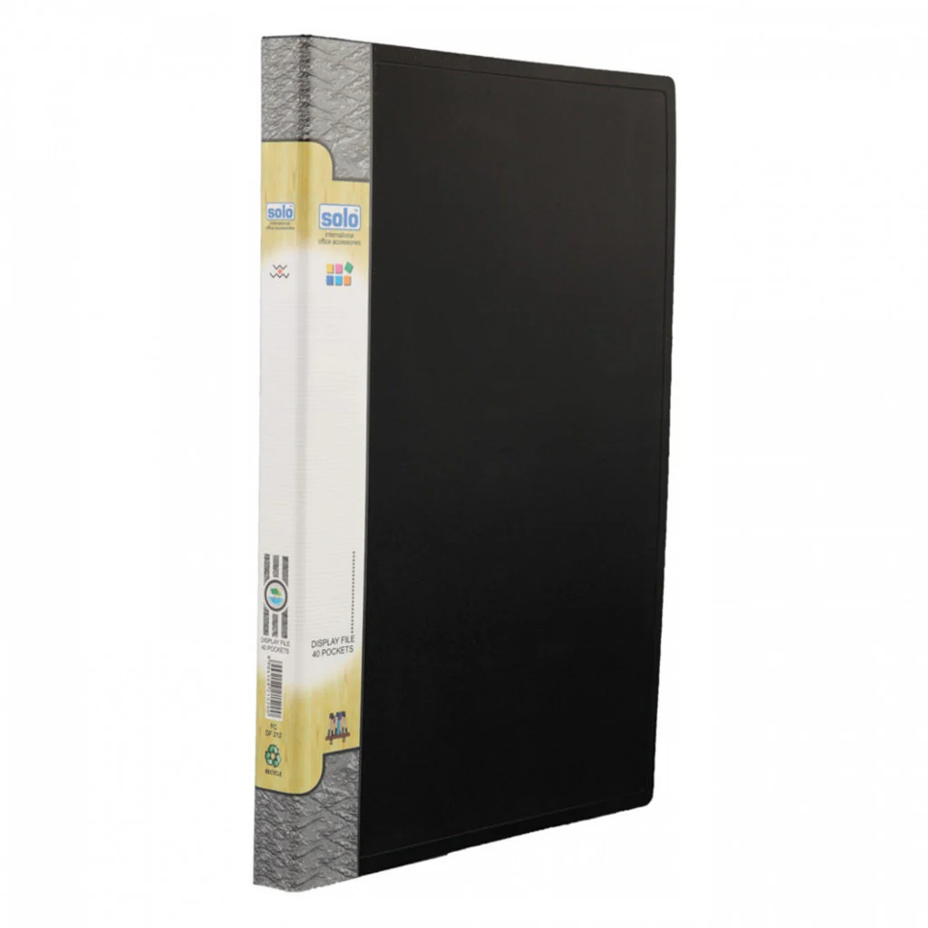 Solo Display File With 40 Pockets Black F/C Size DF 212