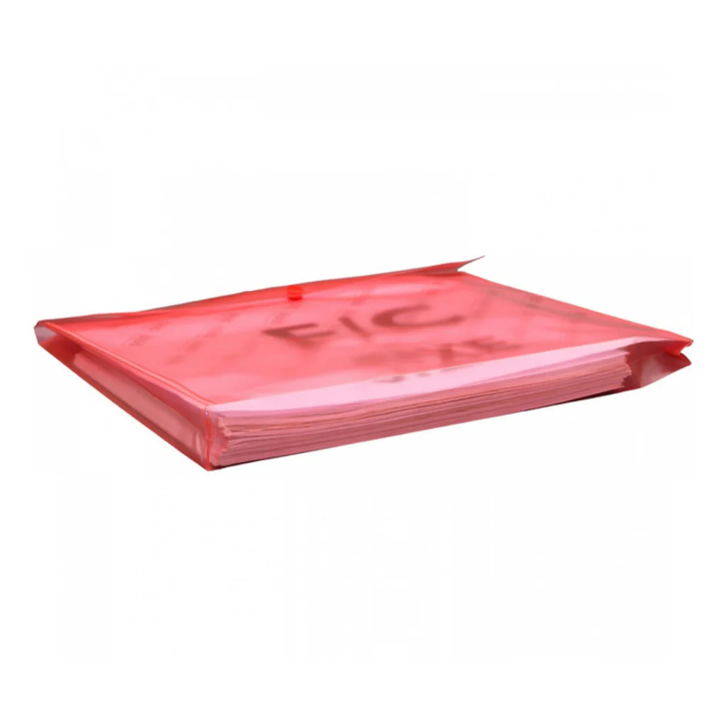 Solo Document Bag With Button Closure L/Scape Transparent Red F/C Size CH 118 - Image 2