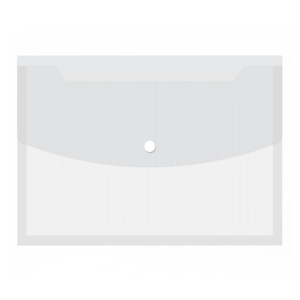 Solo Document bag With Expanding Button Transparent White A4 CH 105