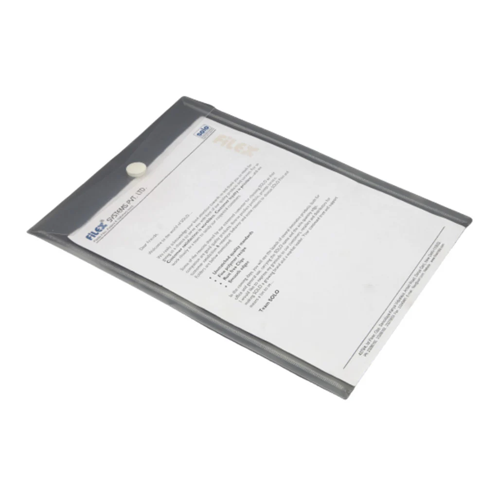 Solo Document Bag With Velcro Closure Transparent White A4 CH 109 - Image 3