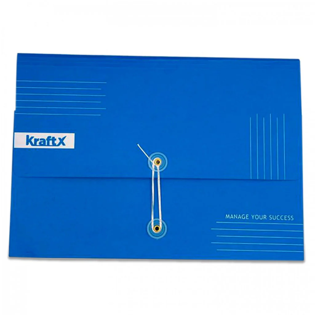 Solo Kraftx Document Bag With String Closure Paper Blue A4 KB118 - Image 2
