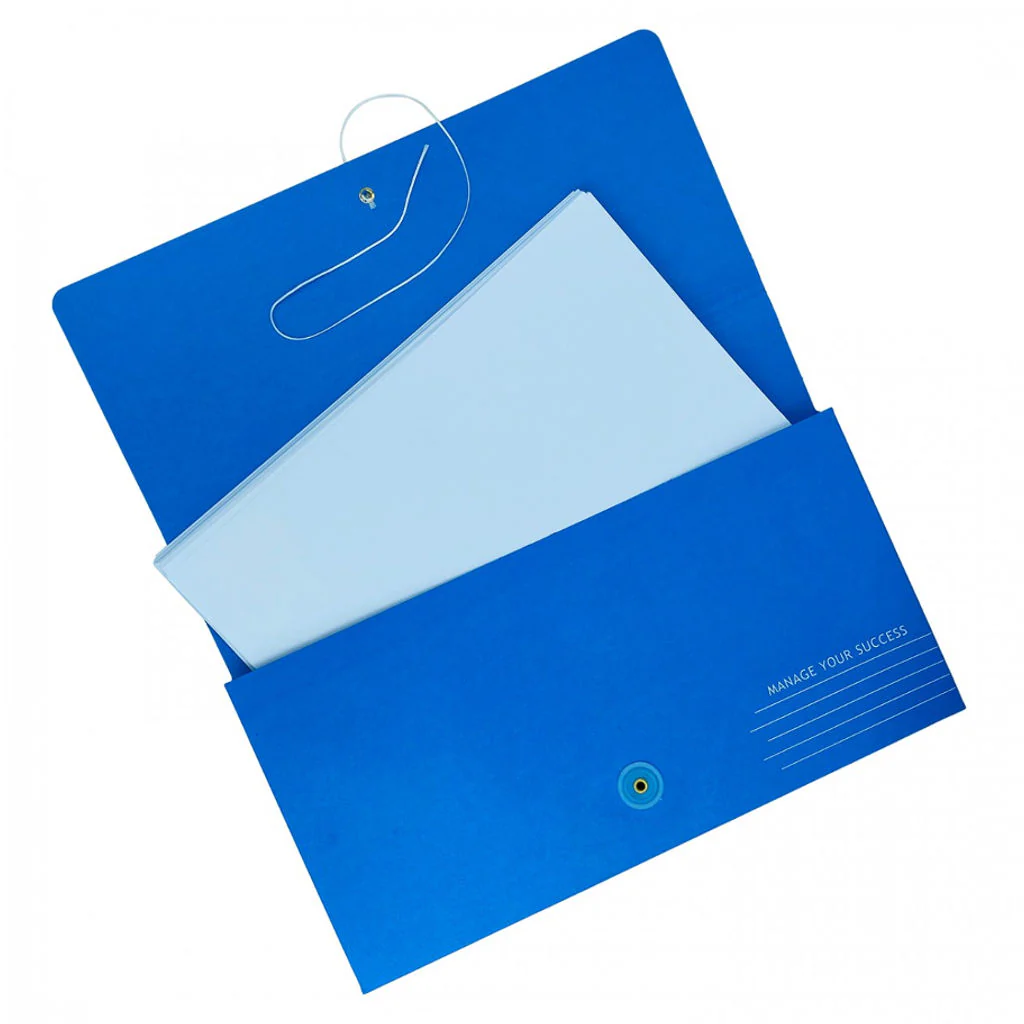 Solo Kraftx Document Bag With String Closure Paper Blue A4 KB118 - Image 3