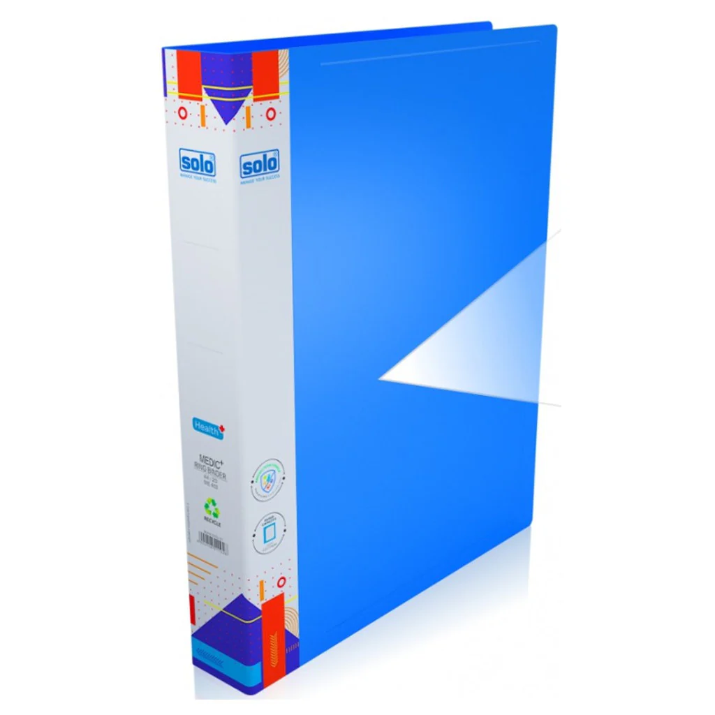 Solo Medic+ Antibacterial Ring Binder Blue A4 MRB402