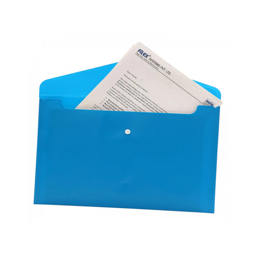 Solo My Clear Bag With Button Closure Opaque Tango Blue F/C Size MC 012
